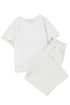 Textured Loose Fit T Shirt and Drawstring Pants Set